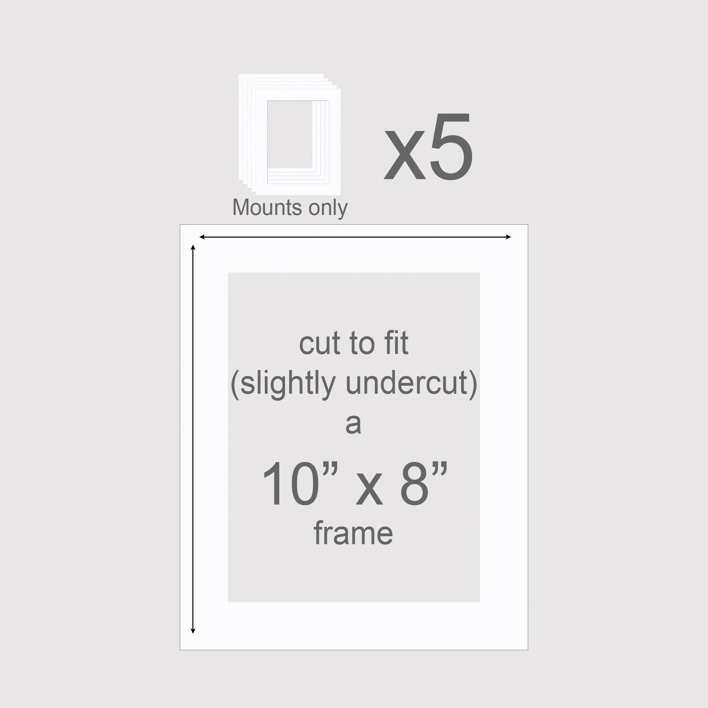 10 X 8 inch, Mounts only, Pack of 5