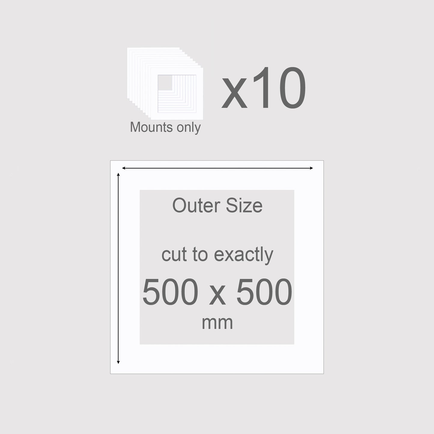 500 x 500 mm, Mounts only, Pack of 10