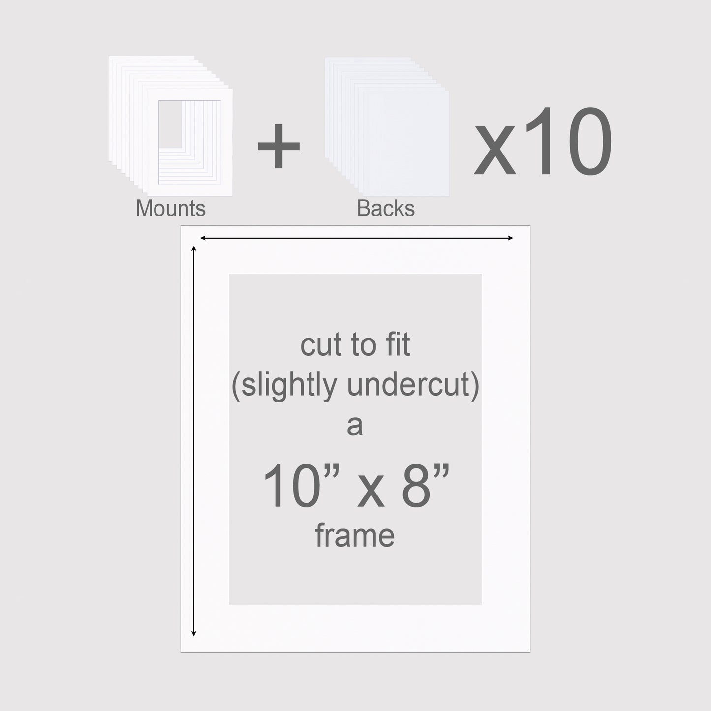 10 X 8 inch, Mounts & Backs, Pack of 10