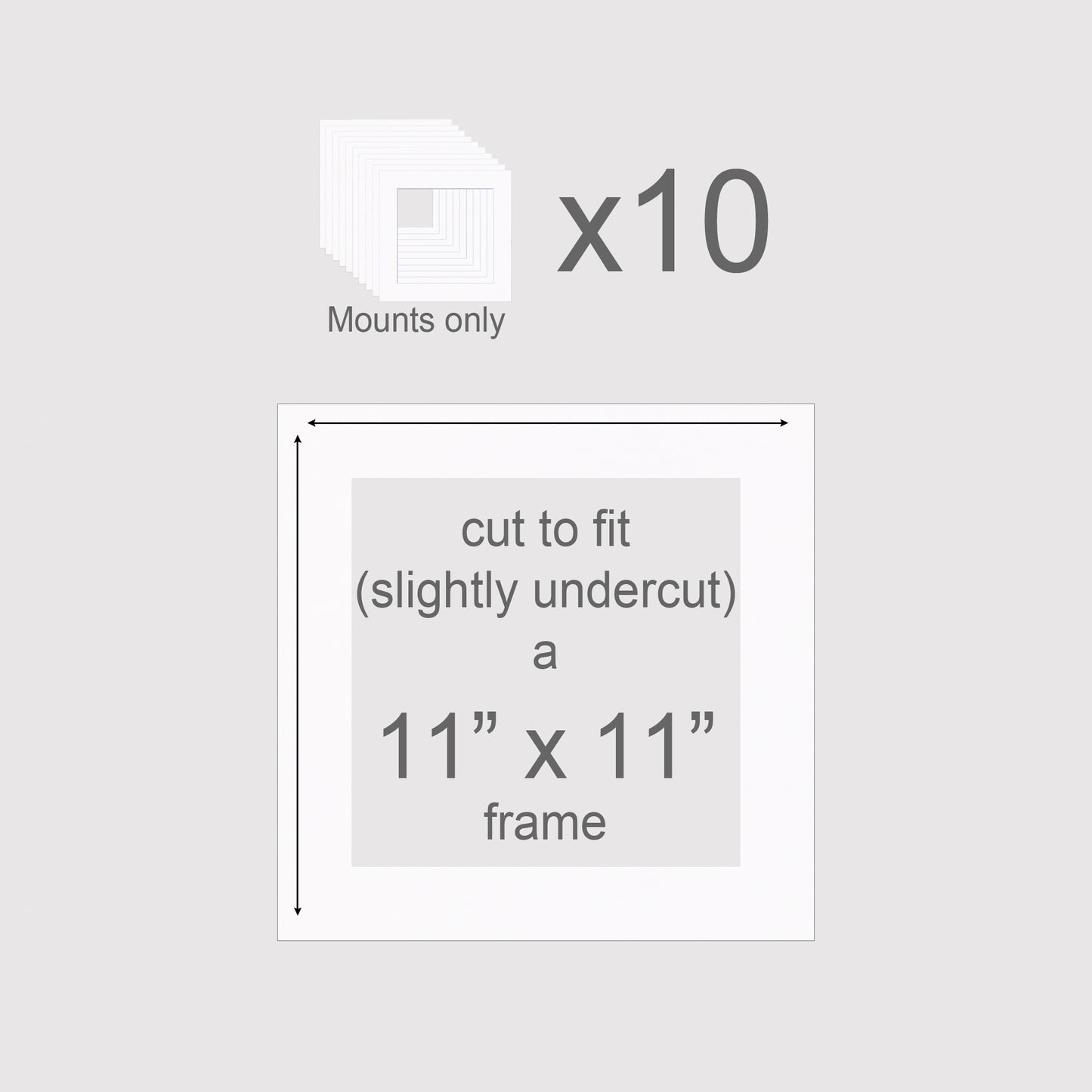 11 X 11 inch, Mounts only, Pack of 10