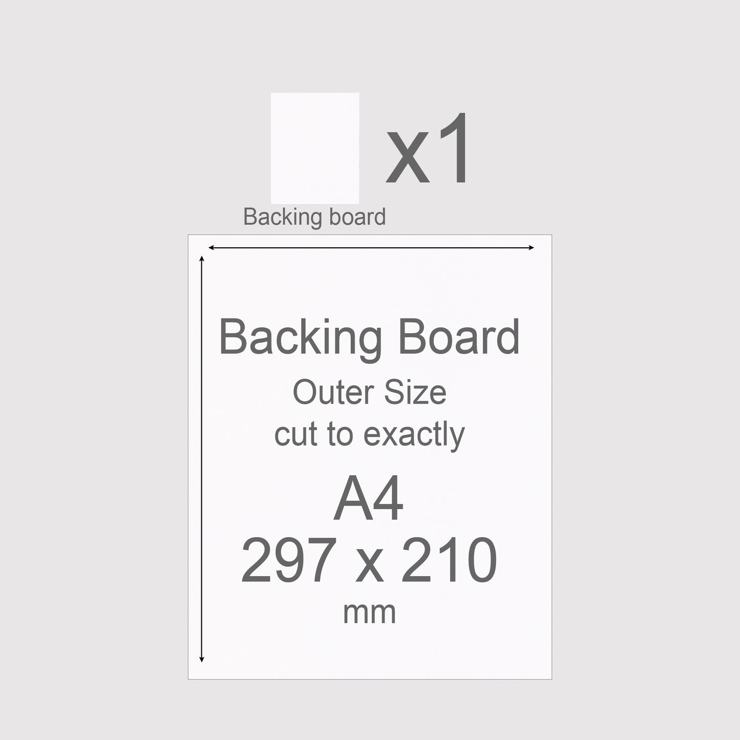 A4, 297 x 210 mm, Mountboard Backs for Picture Mounts