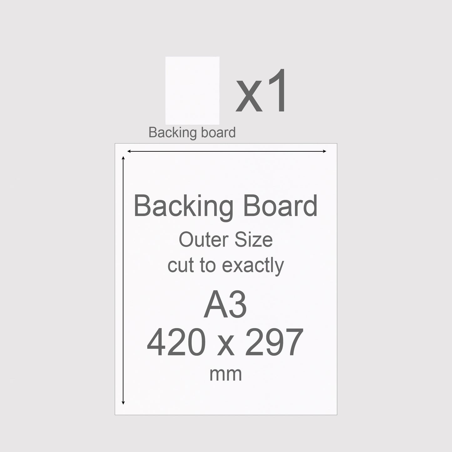 A3, 420 x 297 mm, Mountboard Backs for Picture Mounts