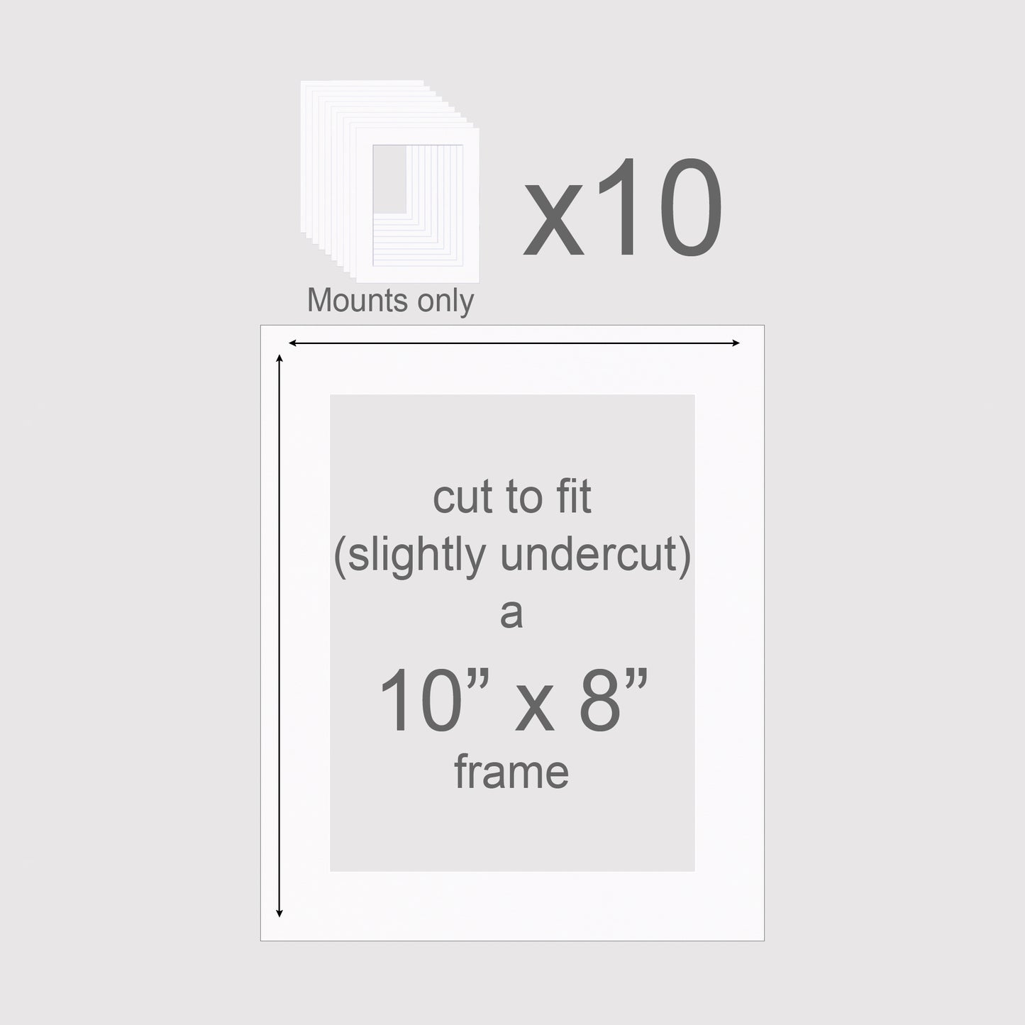 10 X 8 inch, Mounts only, Pack of 10