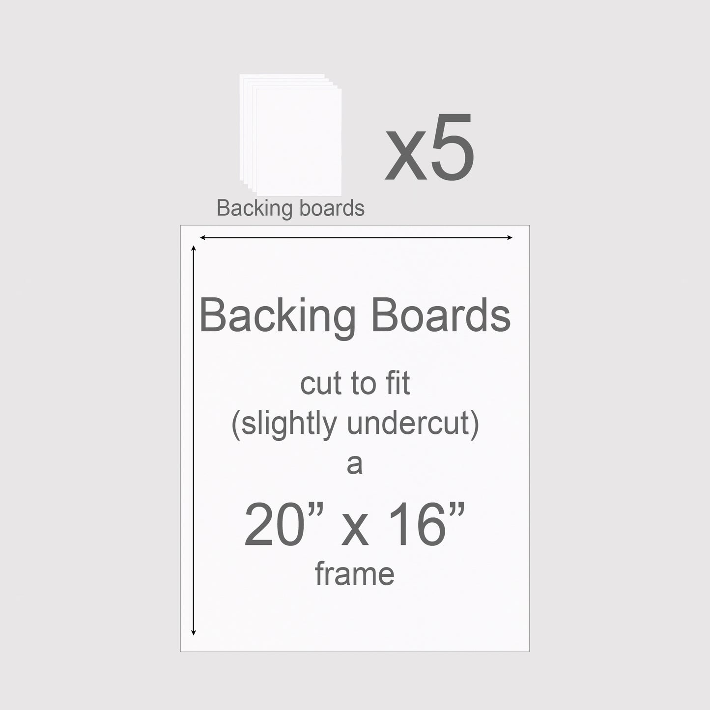 20 x 16 inch, Mountboard Backs for Picture Mounts