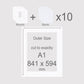 A1, 841 x 594 mm, Mounts & Backs, Pack of 10