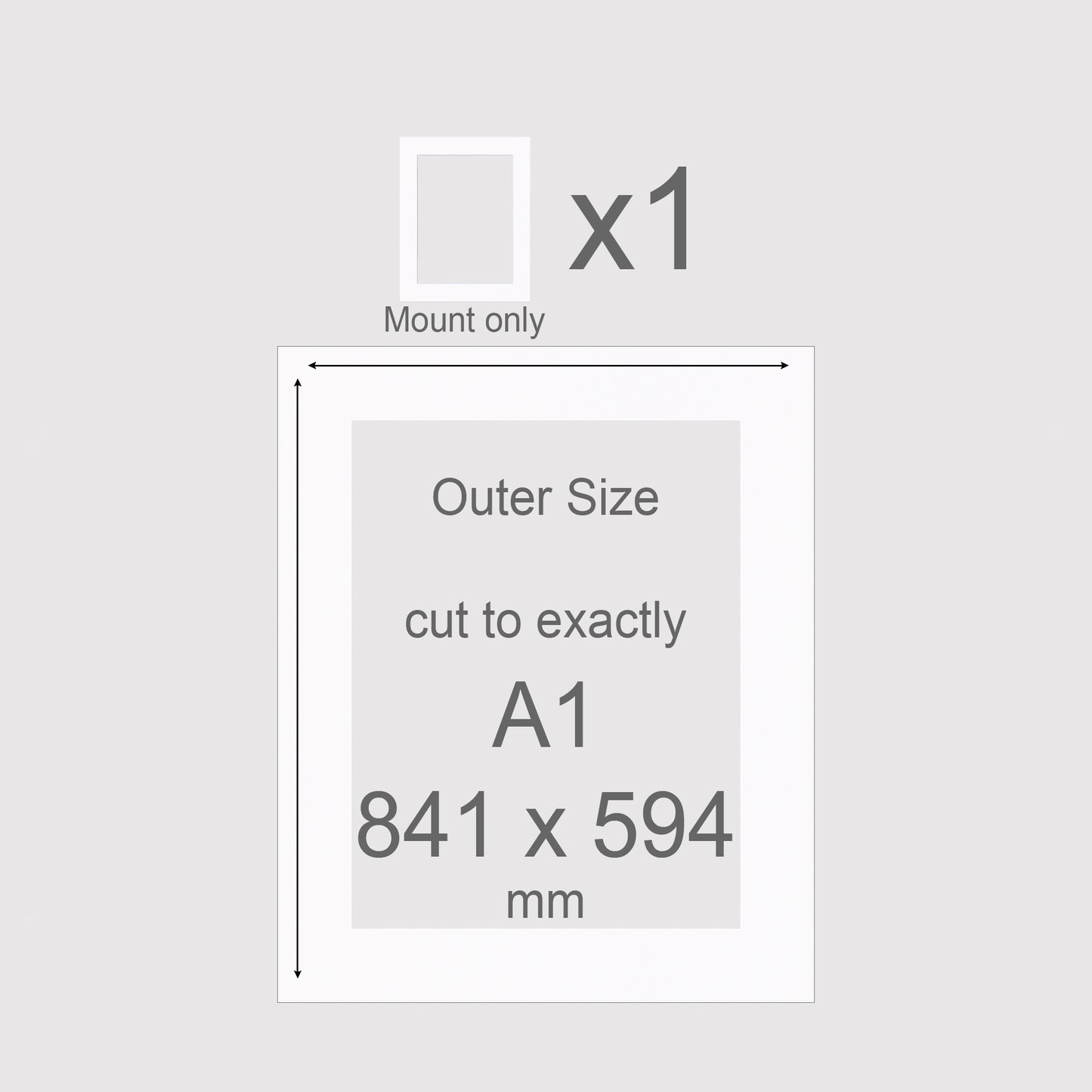 A1, 841 x 594 mm, Mount only, Pack of 1 (single)