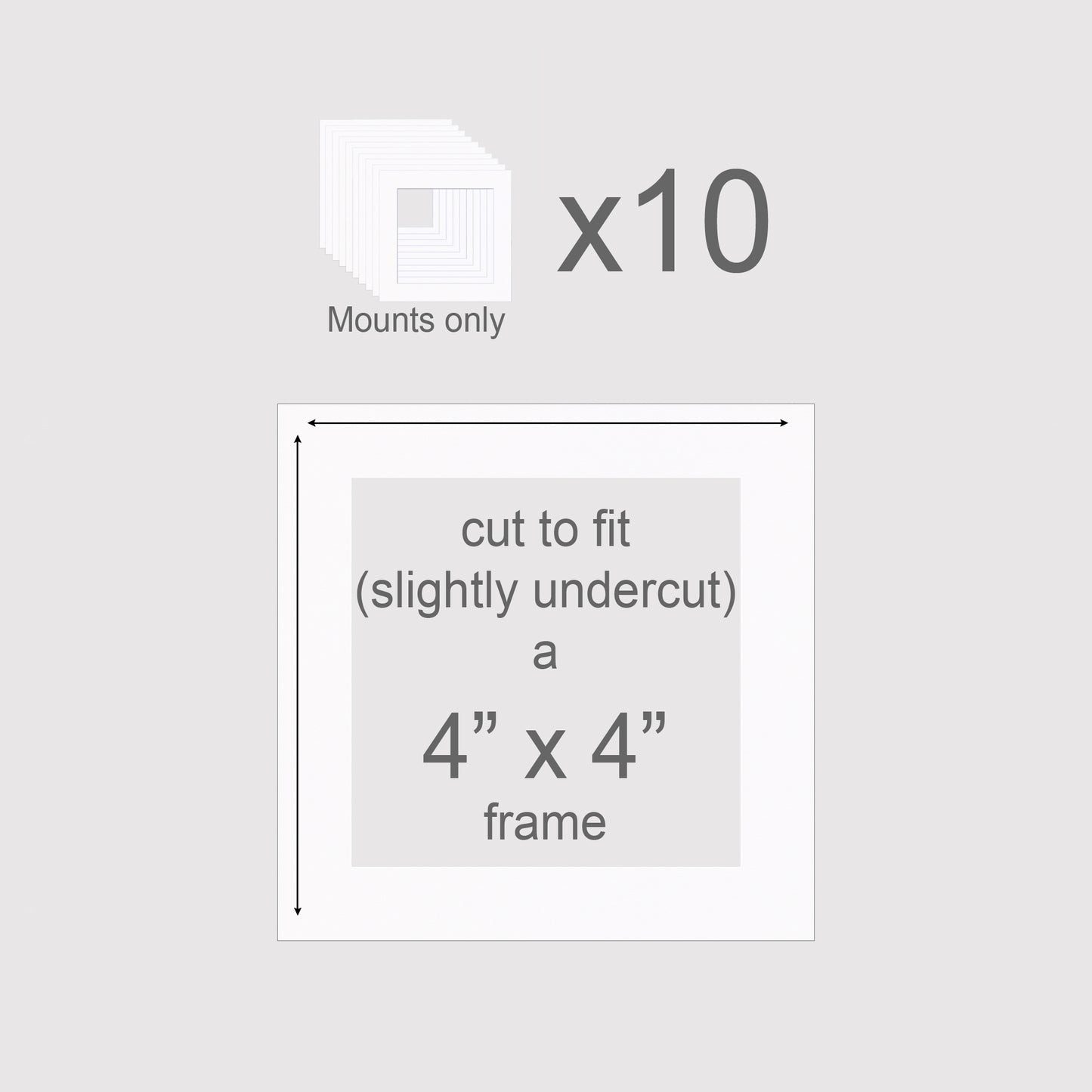 4 X 4 inch, Mounts only, Pack of 10