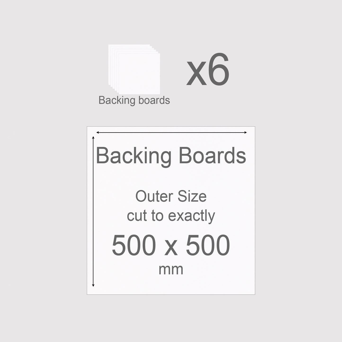 500 x 500 mm, Mountboard Backs for Picture Mounts