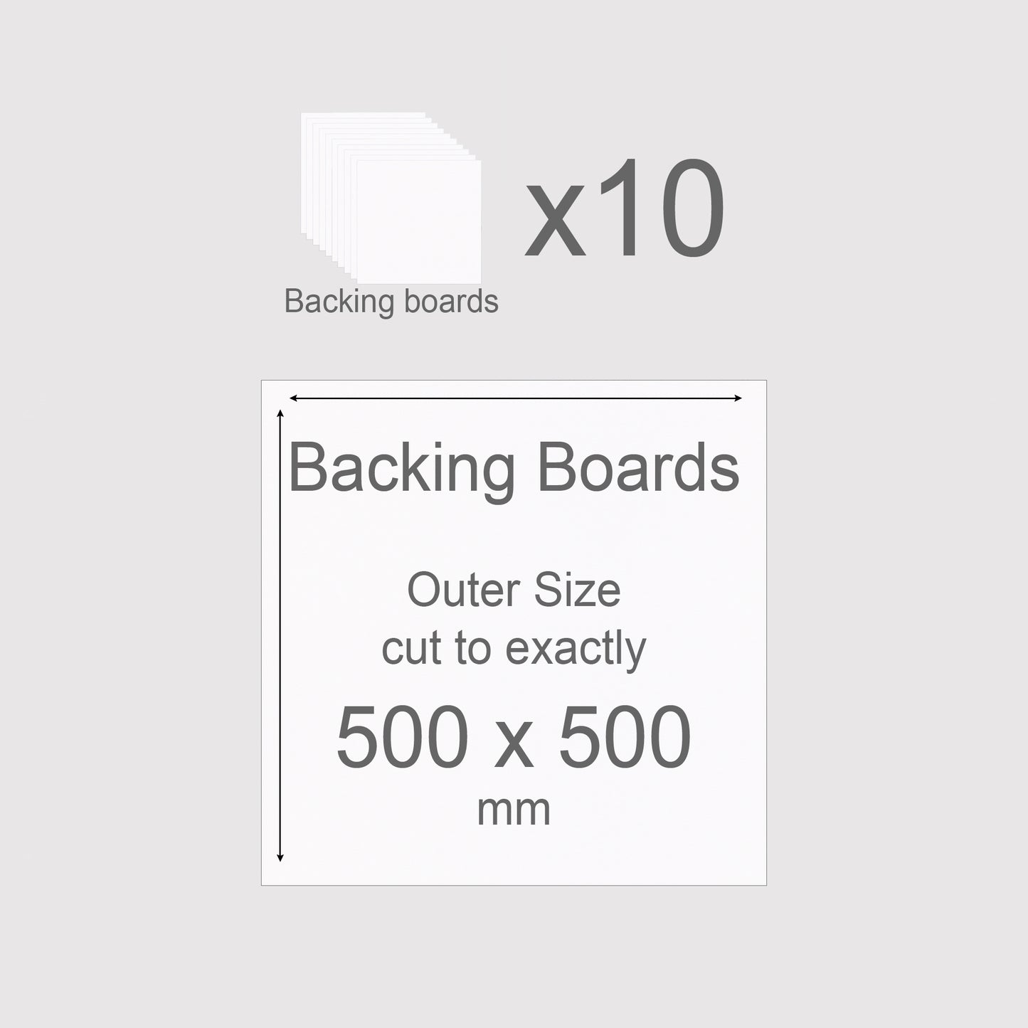 500 x 500 mm, Mountboard Backs for Picture Mounts