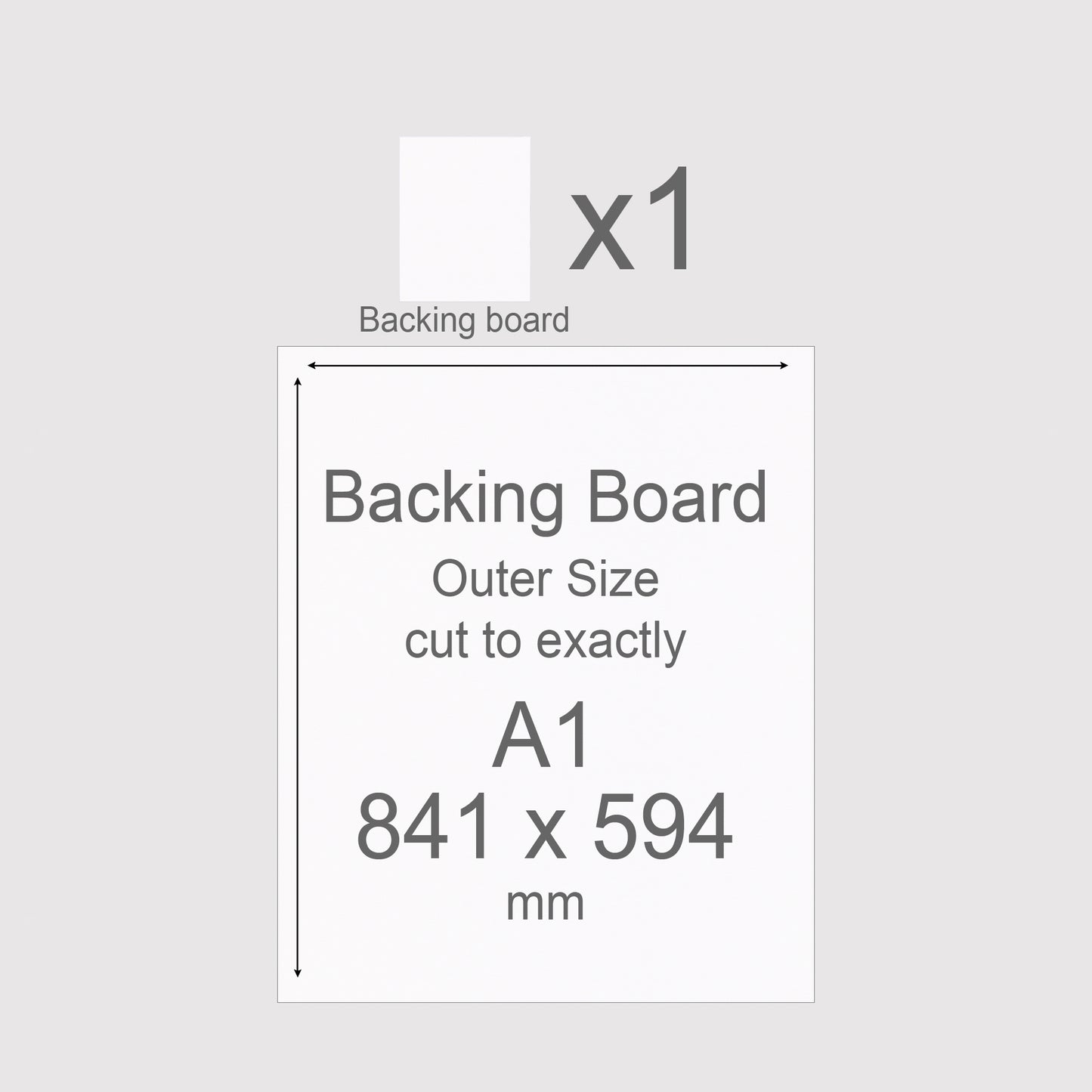 A1, 841 x 594 mm, Mountboard Backs for Picture Mounts