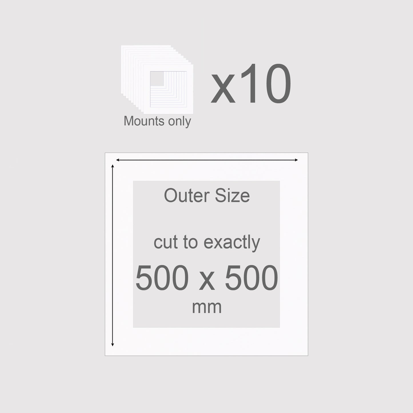 500 x 500 mm, Mounts only, Pack of 10
