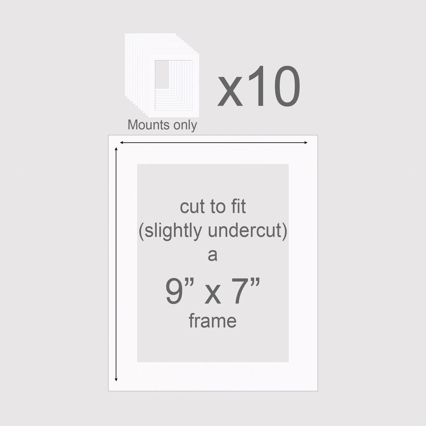 9 X 7 inch, Mounts only, Pack of 10