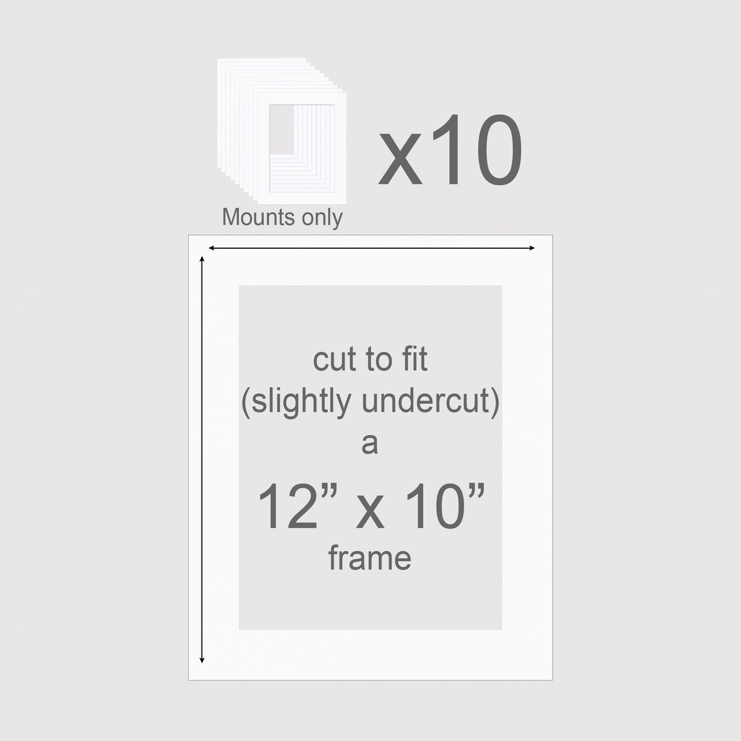 12 X 10 inch, Mounts only, Pack of 10