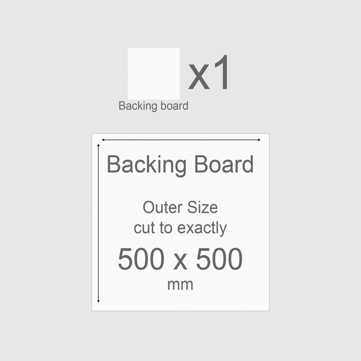 500 x 500 mm, Mountboard Backs for Picture Mounts