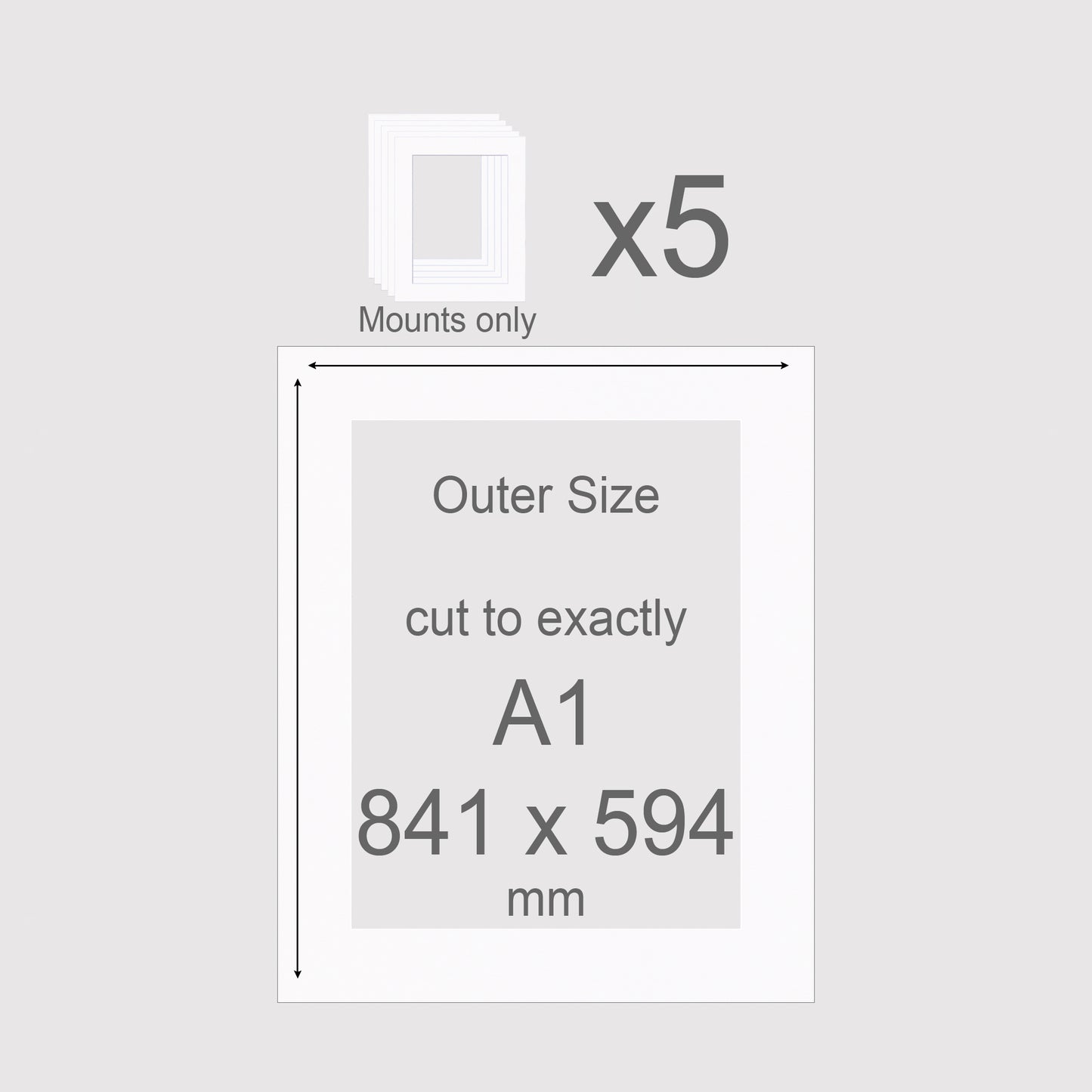 A1, 841 x 594 mm, Mounts only, Pack of 5