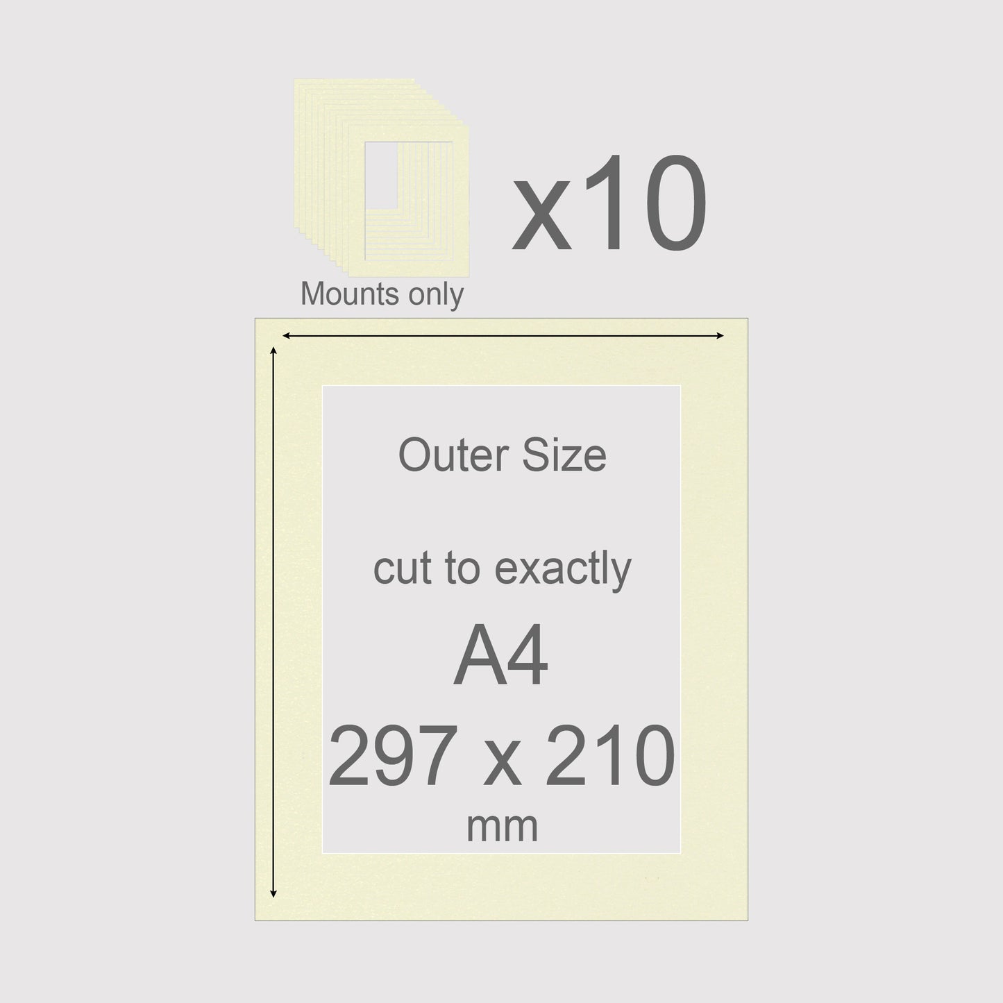 A4, 297 x 210 mm, Mounts only, Pack of 10