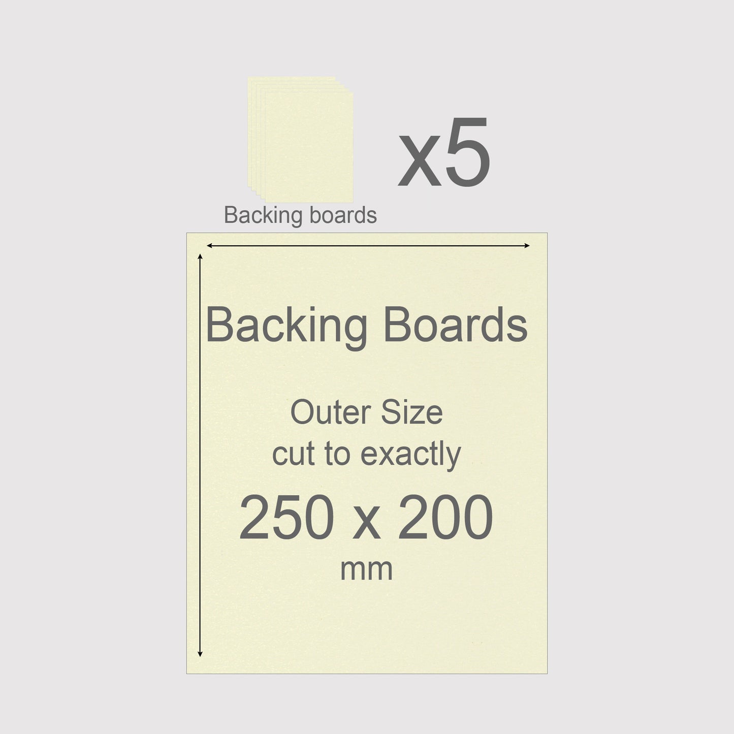 250 x 200 mm, Mountboard Backs for Picture Mounts