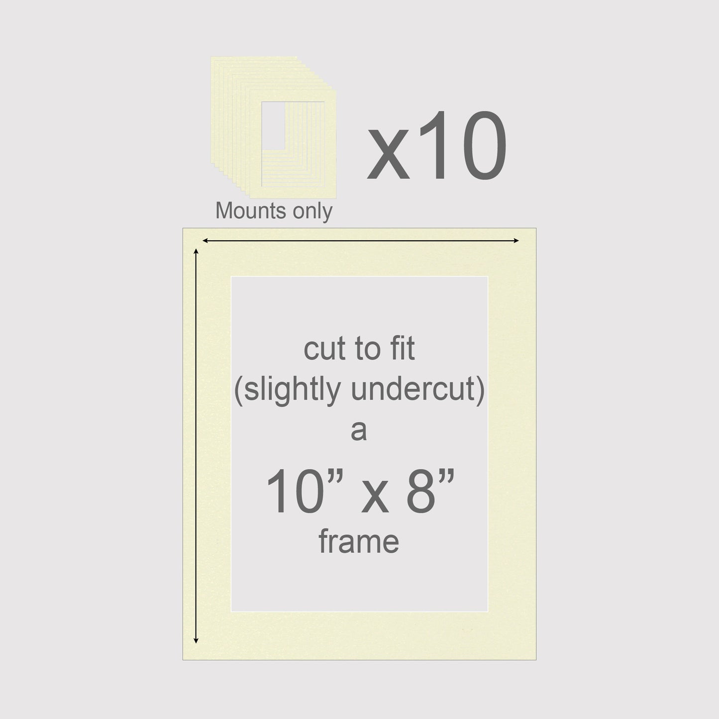 10 X 8 inch, Mounts only, Pack of 10