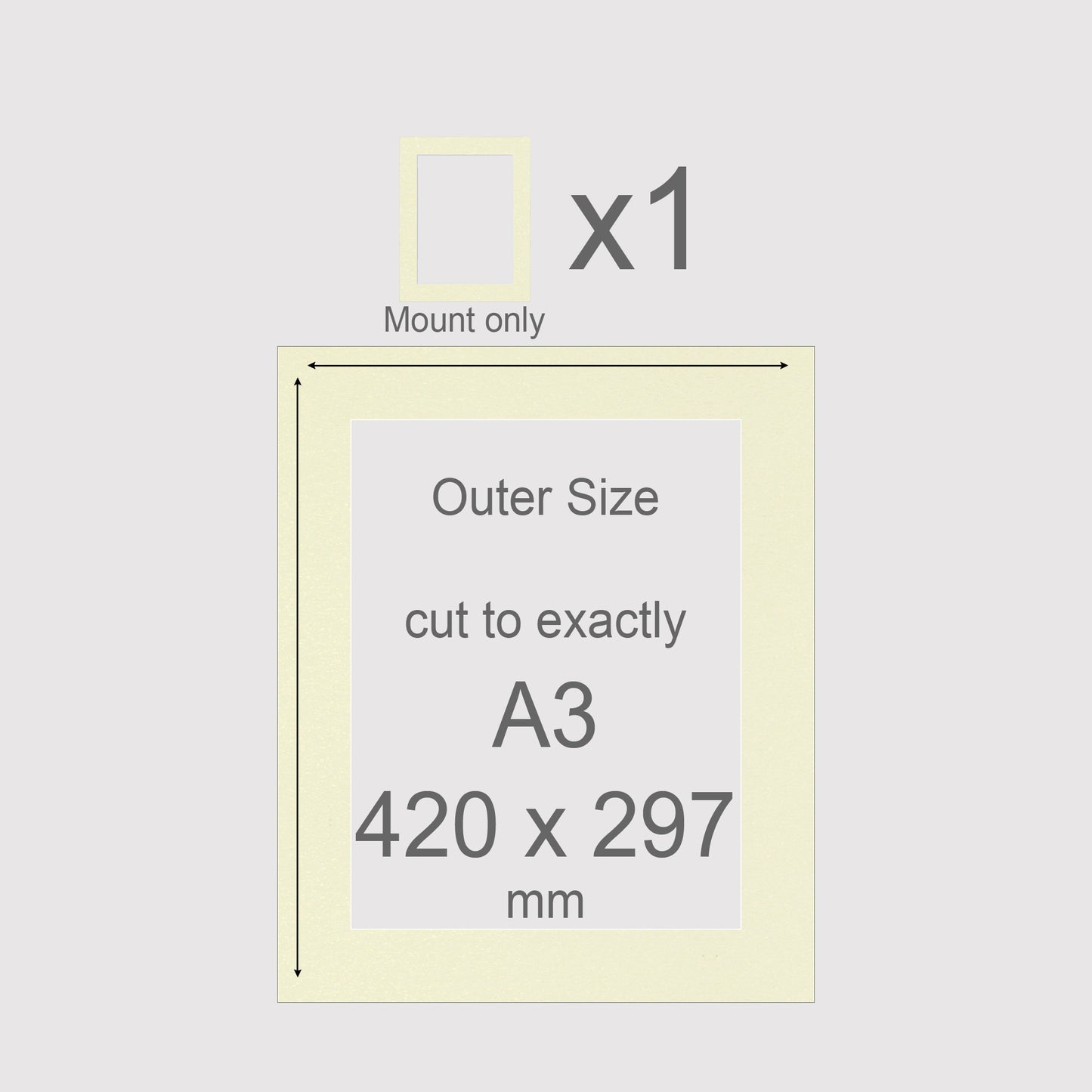 A3, 420 x 297 mm, Mount only, Pack of 1 (single)