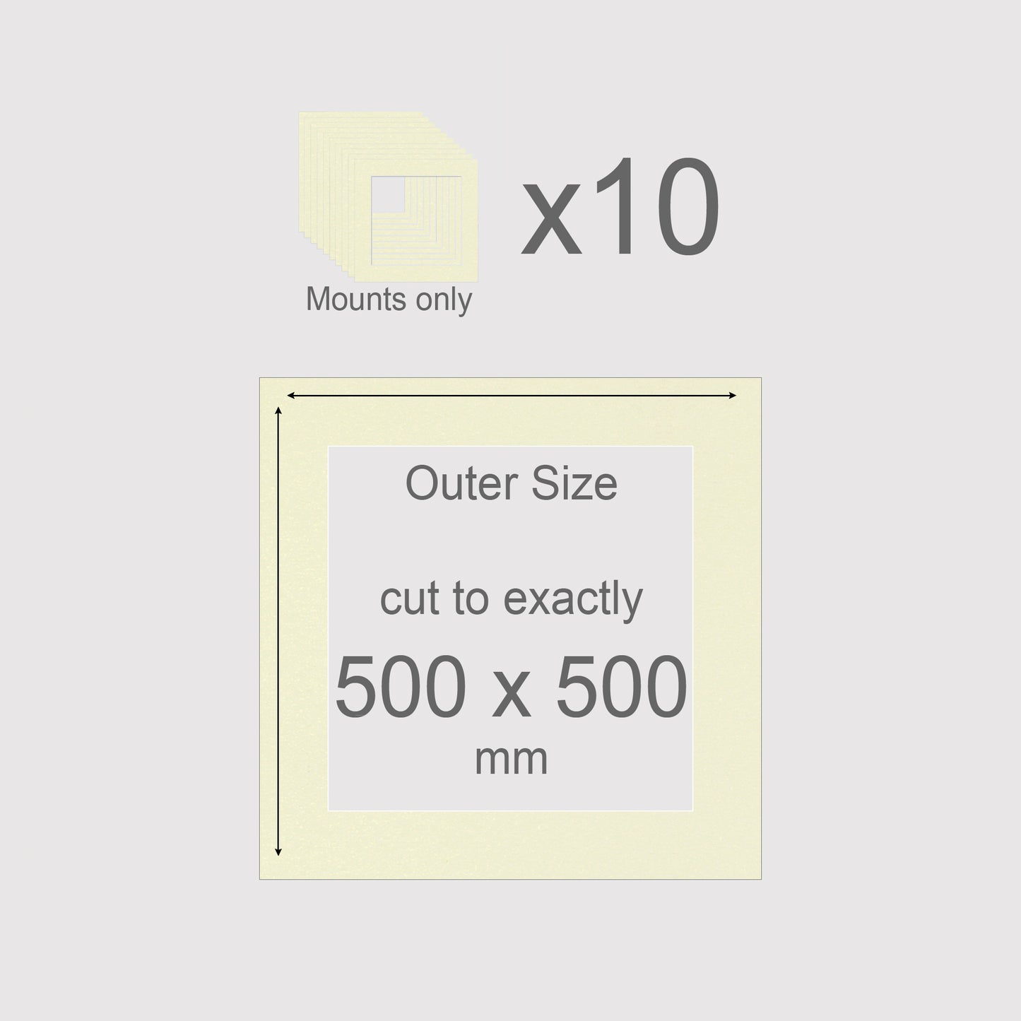 500 x 500 mm, Mounts only, Pack of 10