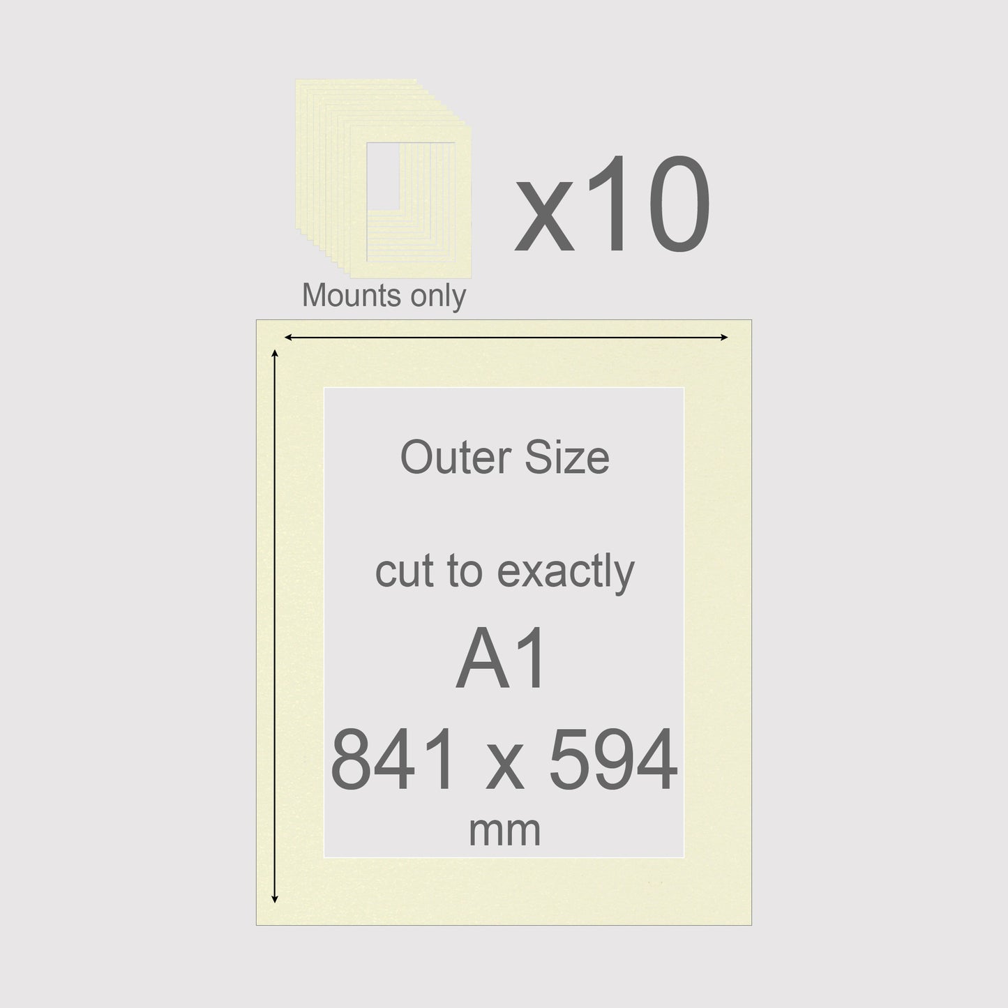 A1, 841 x 594 mm, Mounts only, Pack of 10