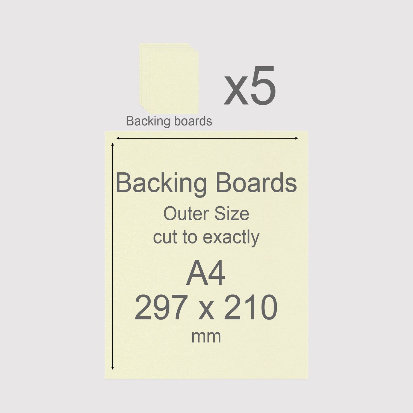 A4, 297 x 210 mm, Mountboard Backs for Picture Mounts