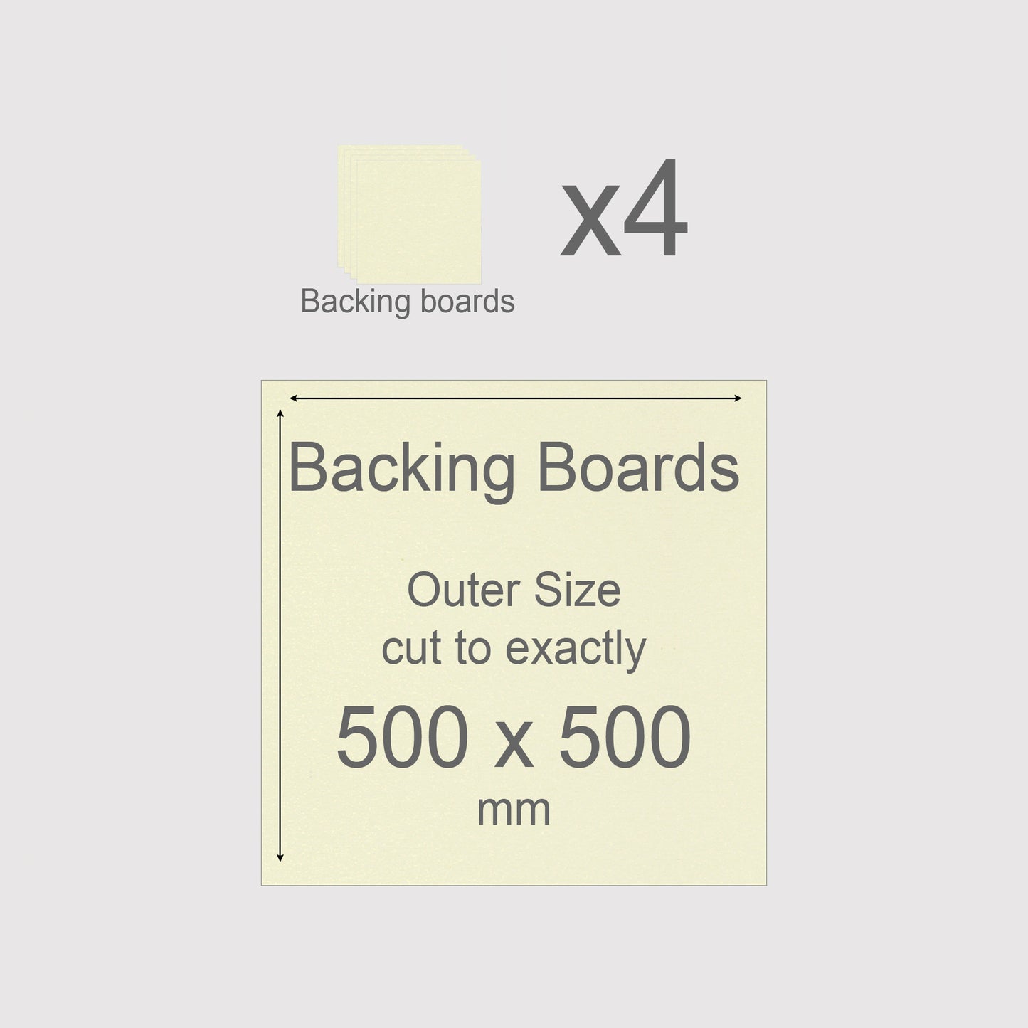 500 x 500 mm, Mountboard Backs for Picture Mounts