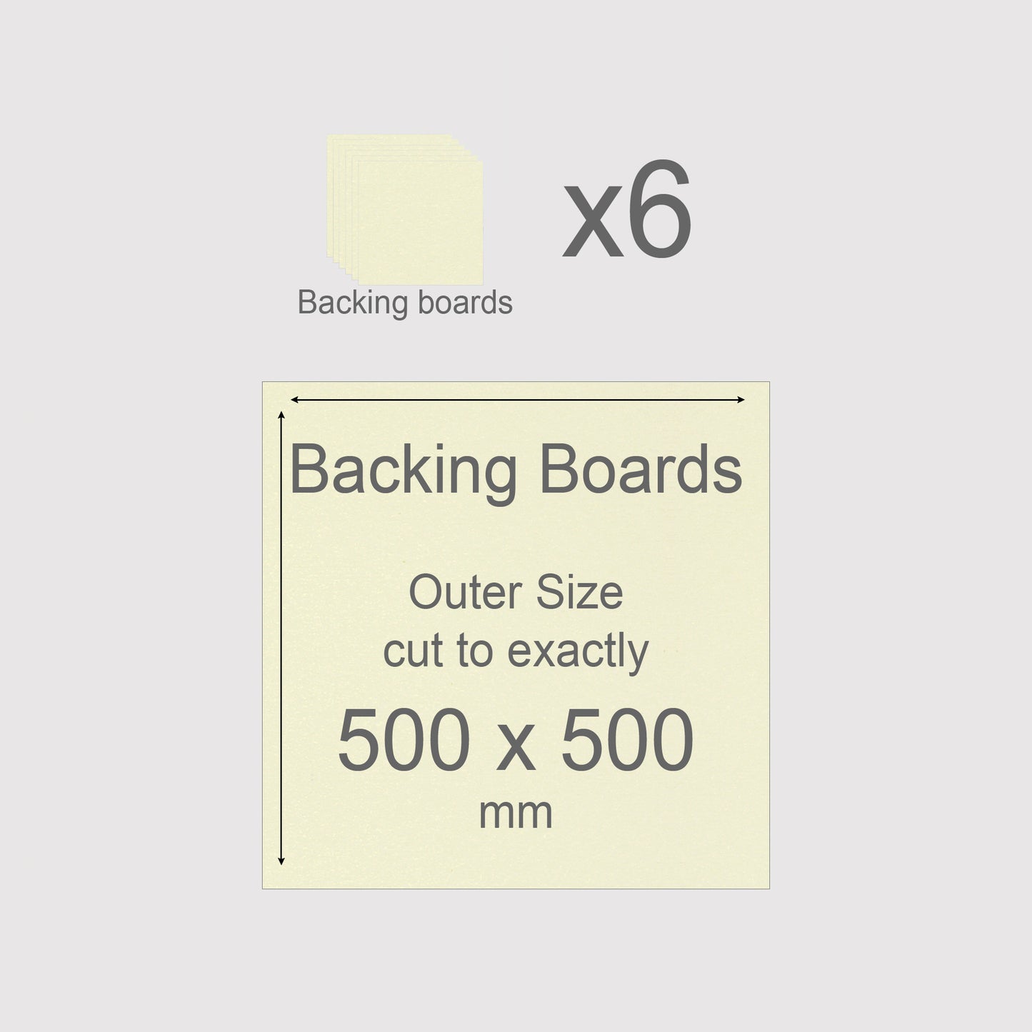 500 x 500 mm, Mountboard Backs for Picture Mounts