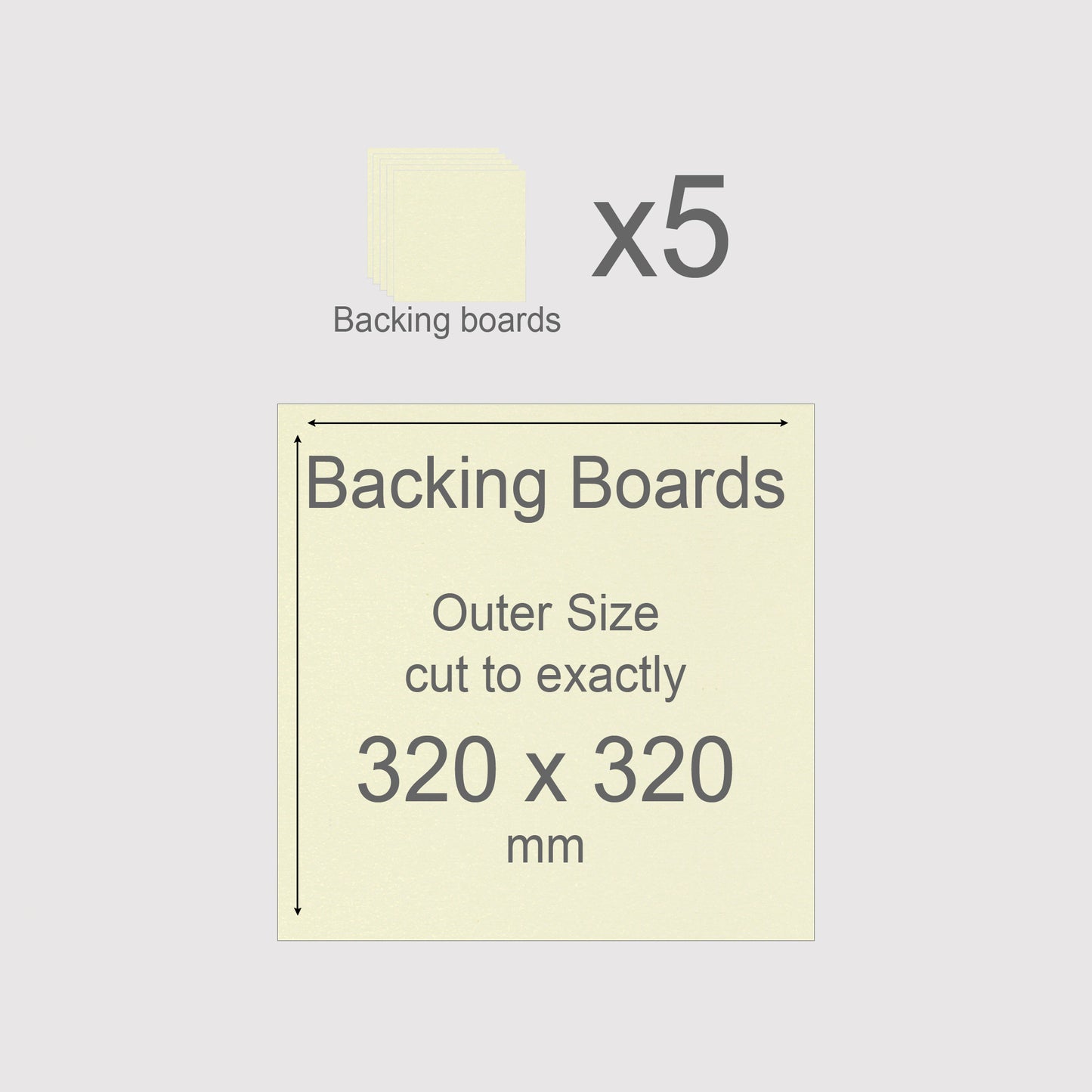 320 x 320 mm, Mountboard Backs for Picture Mounts