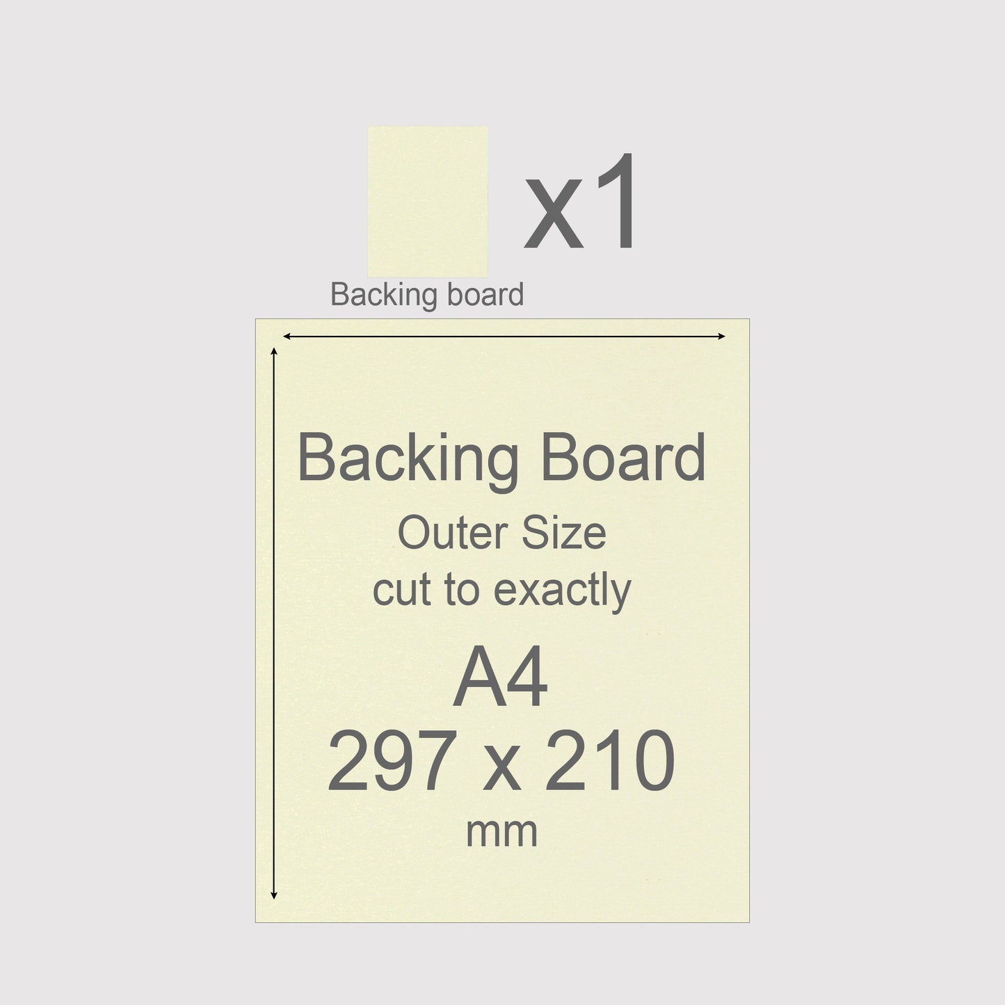 A4, 297 x 210 mm, Mountboard Backs for Picture Mounts