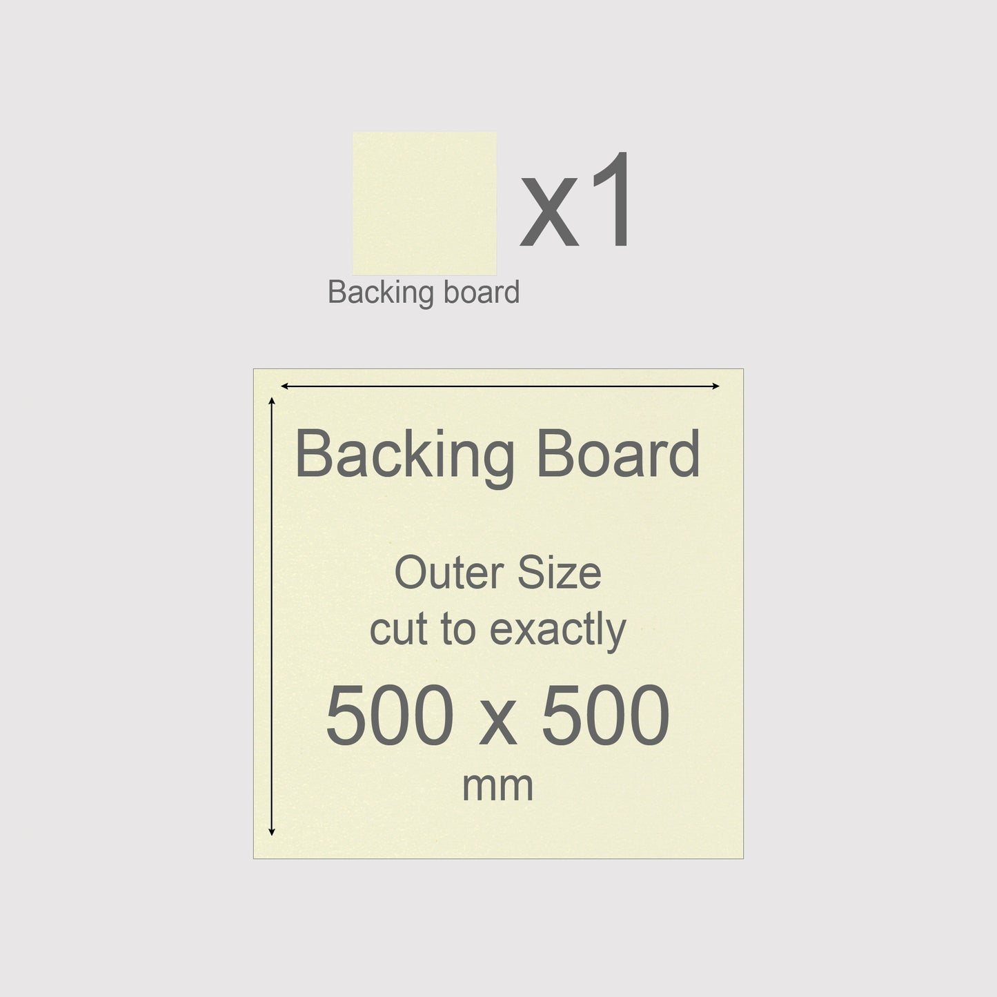 500 x 500 mm, Mountboard Backs for Picture Mounts