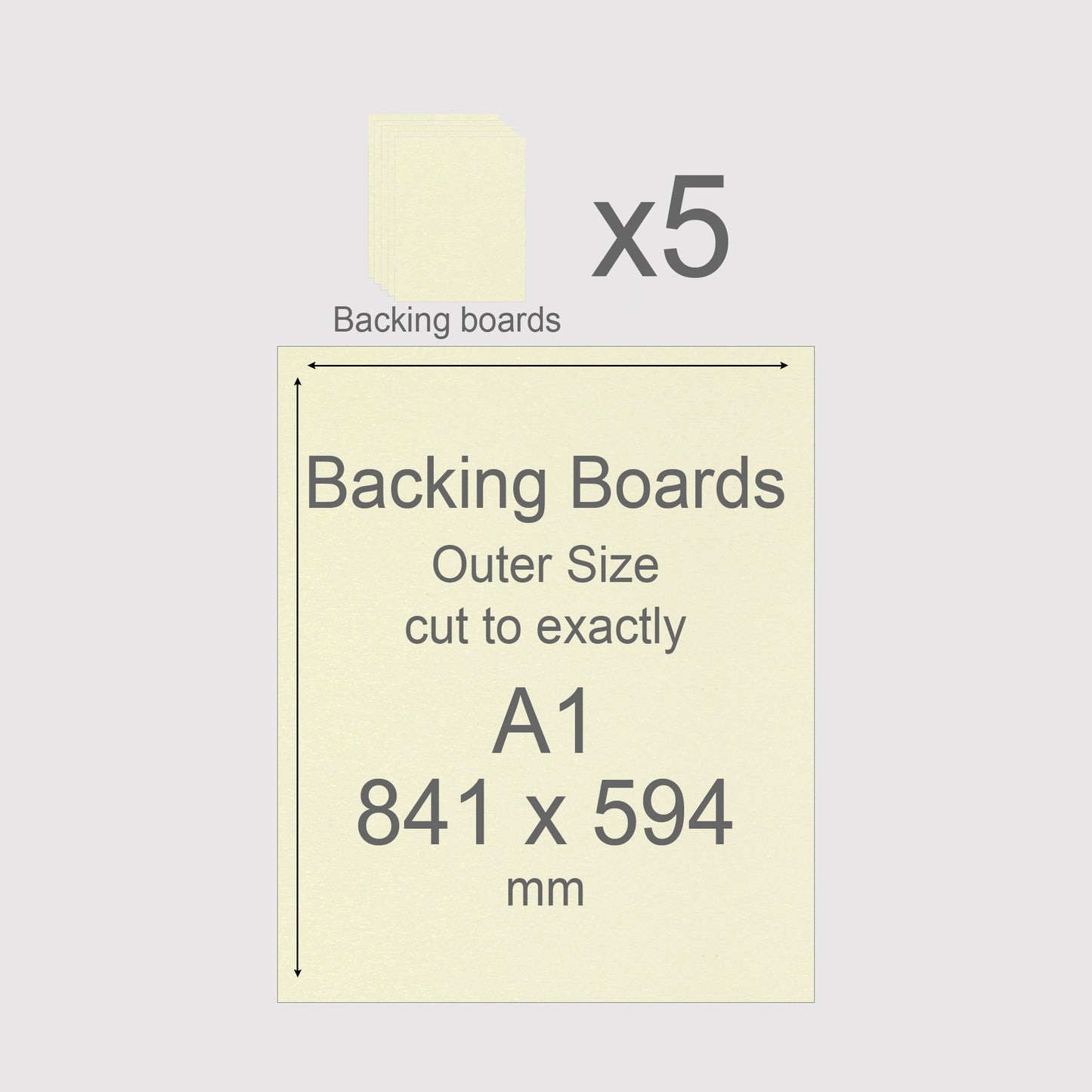 A1, 841 x 594 mm, Mountboard Backs for Picture Mounts