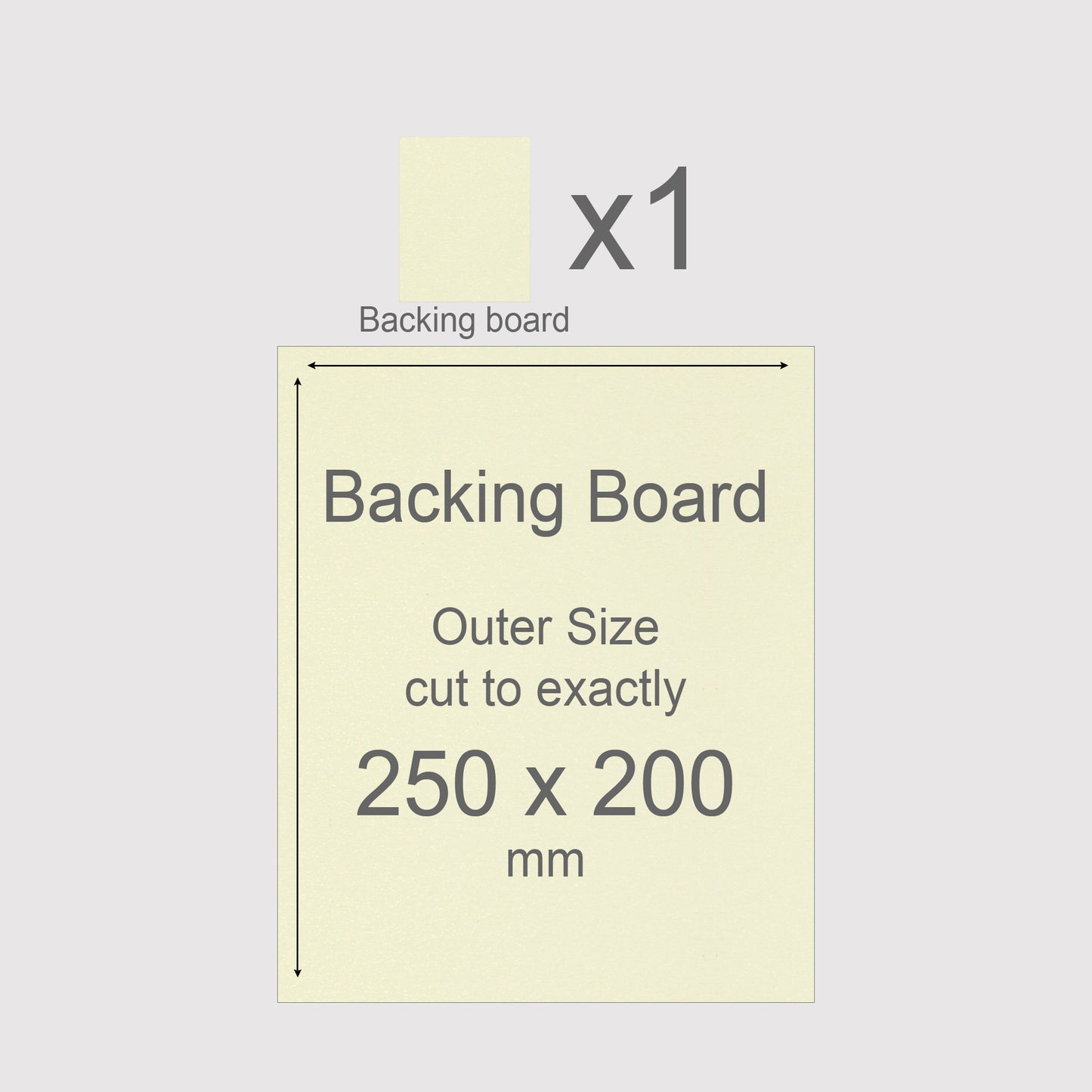 250 x 200 mm, Mountboard Backs for Picture Mounts