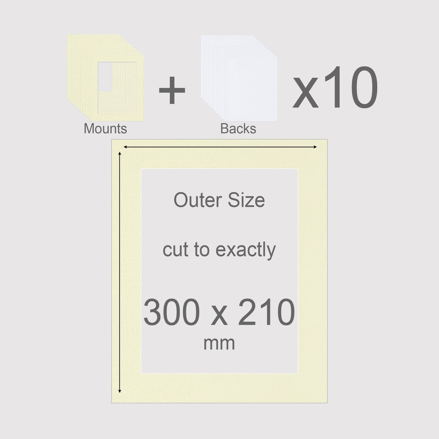 300 x 210 mm, Mounts & Backs, Pack of 10