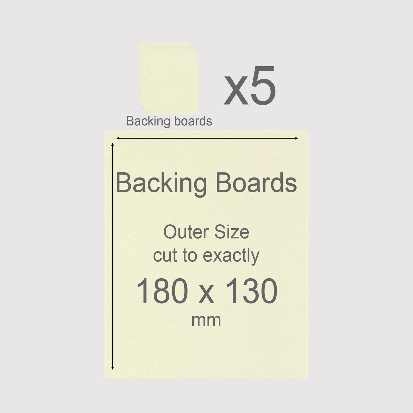 180 x 130 mm, Mountboard Backs for Picture Mounts