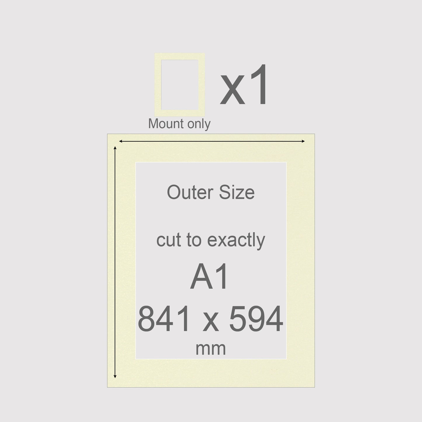 A1, 841 x 594 mm, Mount only, Pack of 1 (single)