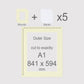 A1, 841 x 594 mm, Mounts & Backs, Pack of 5