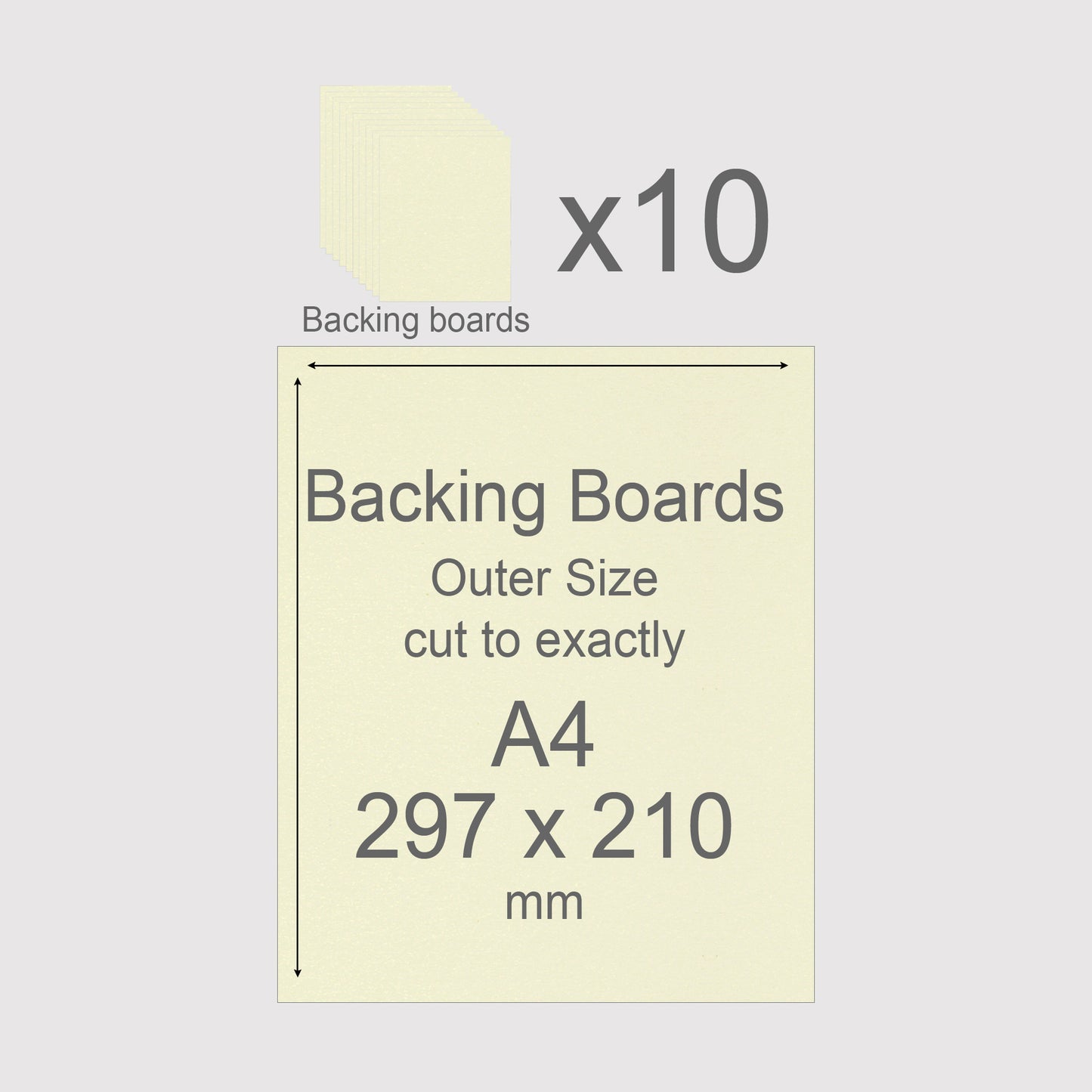 A4, 297 x 210 mm, Mountboard Backs for Picture Mounts