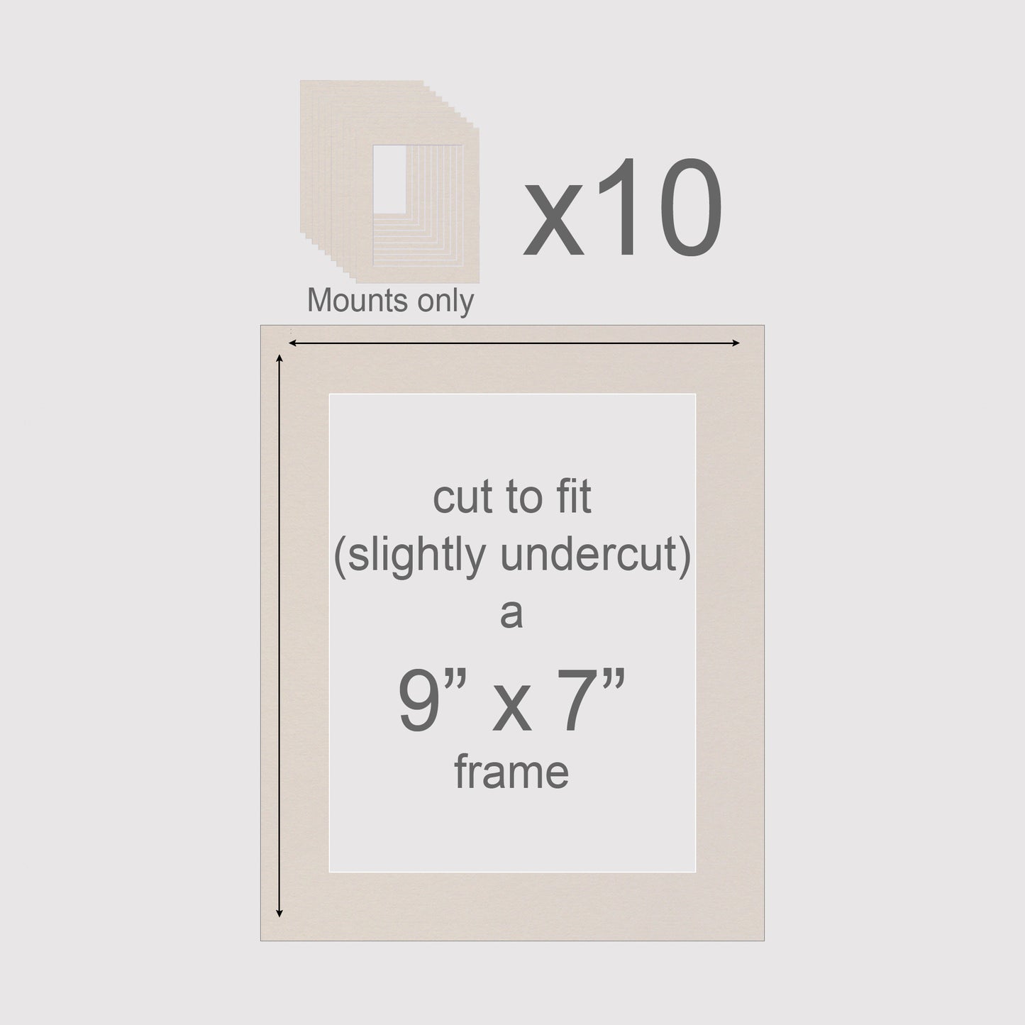 9 X 7 inch, Mounts only, Pack of 10