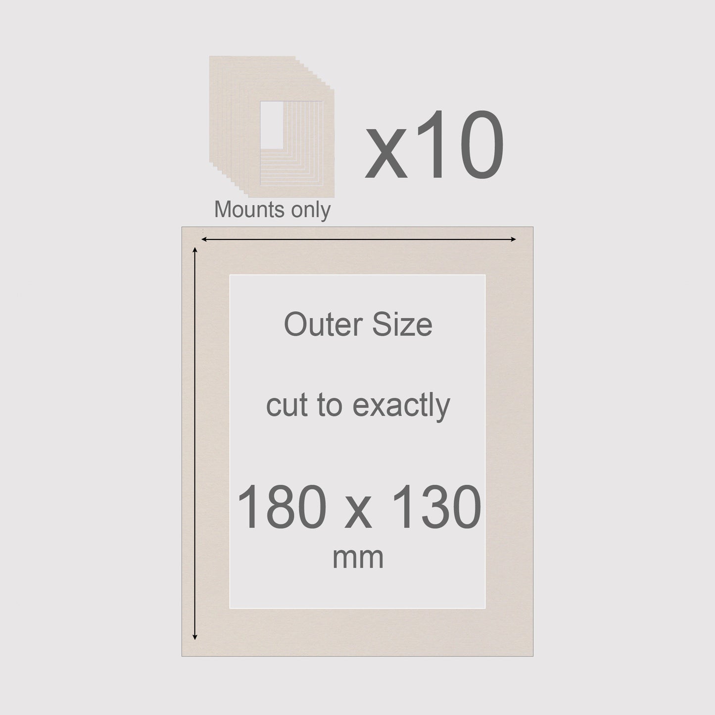 180 x 130 mm, Mounts only, Pack of 10