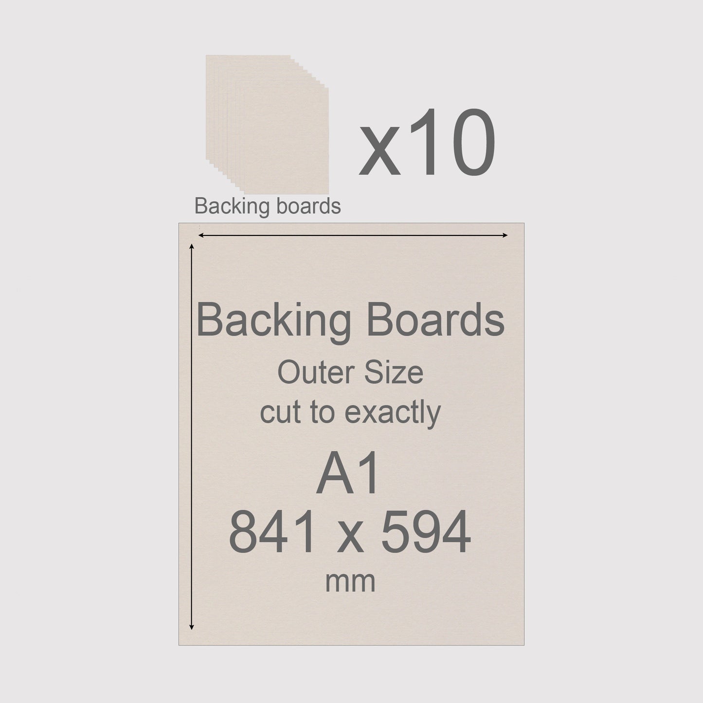 A1, 841 x 594 mm, Mountboard Backs for Picture Mounts