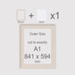 A1, 841 x 594 mm, Mount & Back, Pack of 1 (single)