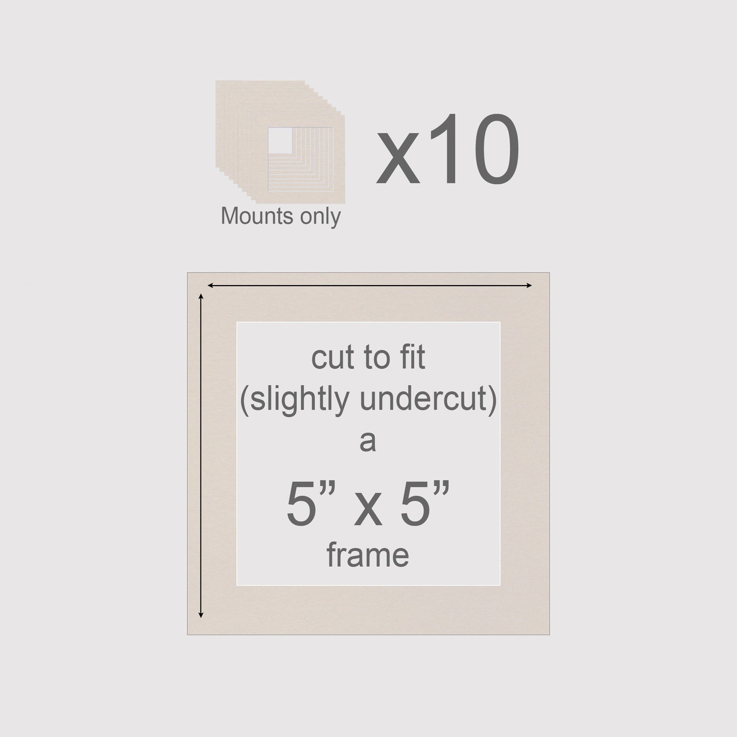 5 X 5 inch, Mounts only, Pack of 10