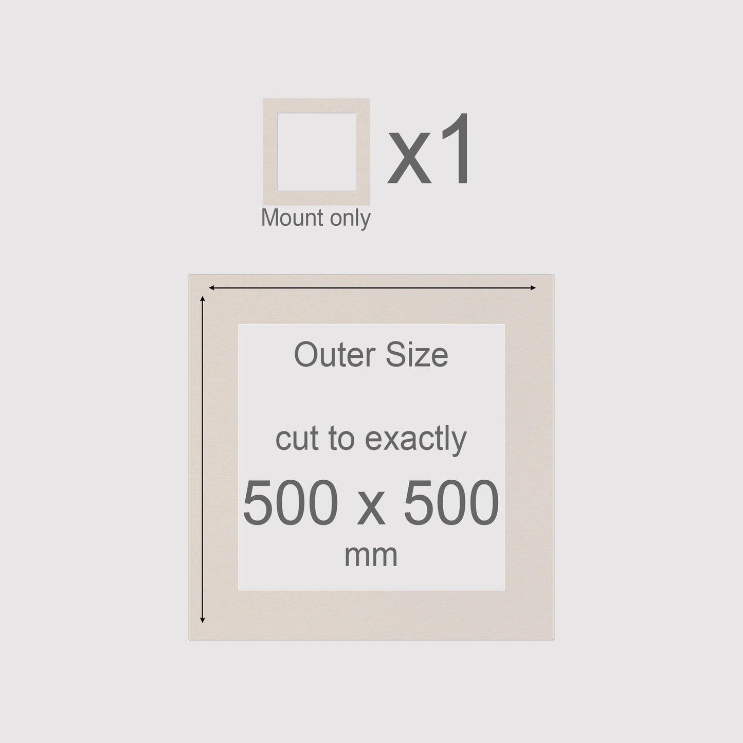 500 x 500 mm, Mount only, Pack of 1 (single)