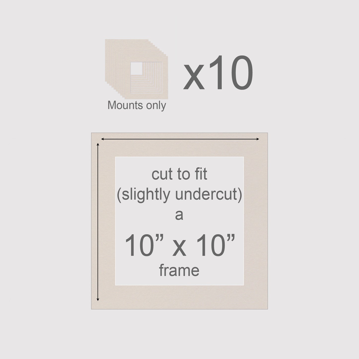 10 X 10 inch, Mounts only, Pack of 10