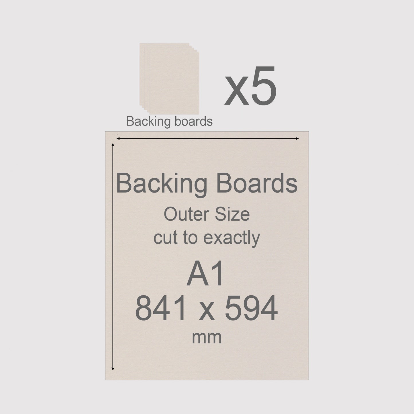 A1, 841 x 594 mm, Mountboard Backs for Picture Mounts