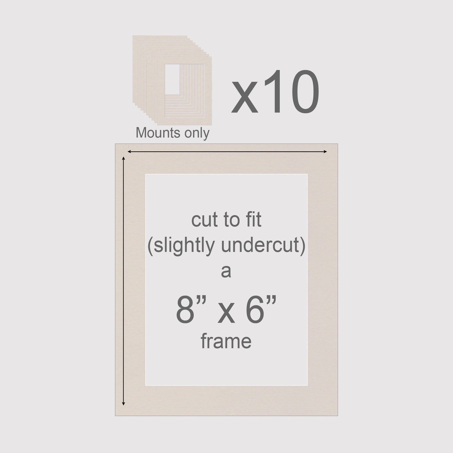 8 X 6 inch, Mounts only, Pack of 10