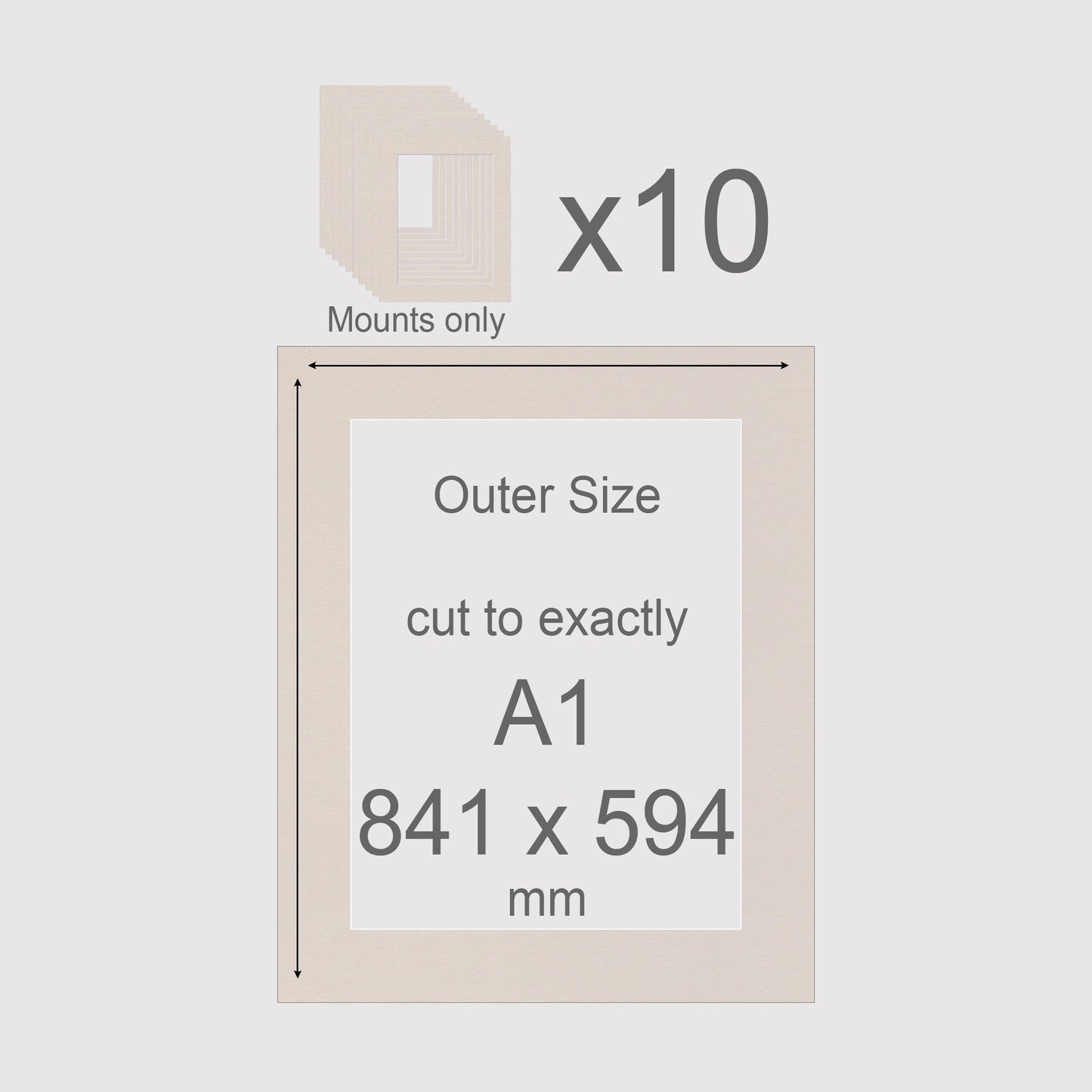A1, 841 x 594 mm, Mounts only, Pack of 10