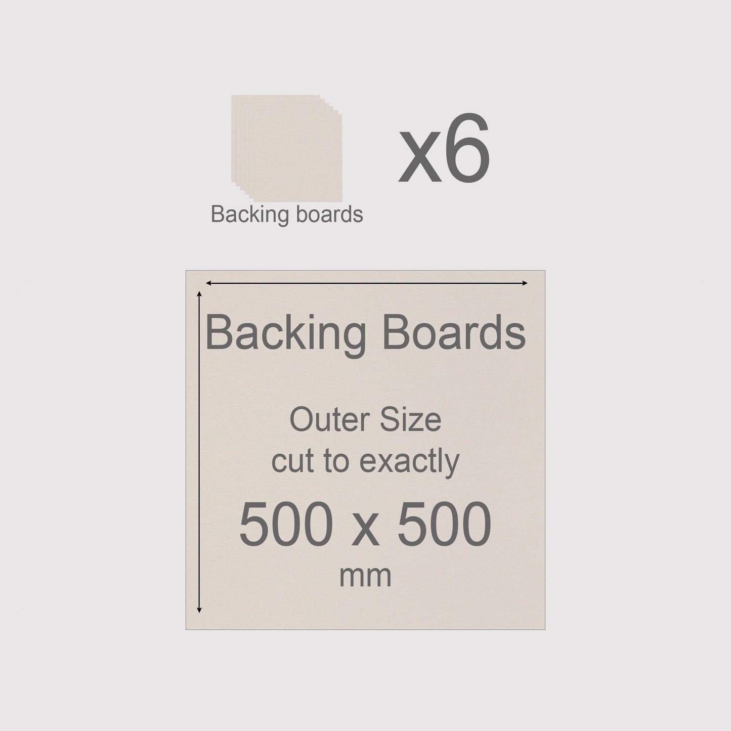 500 x 500 mm, Mountboard Backs for Picture Mounts