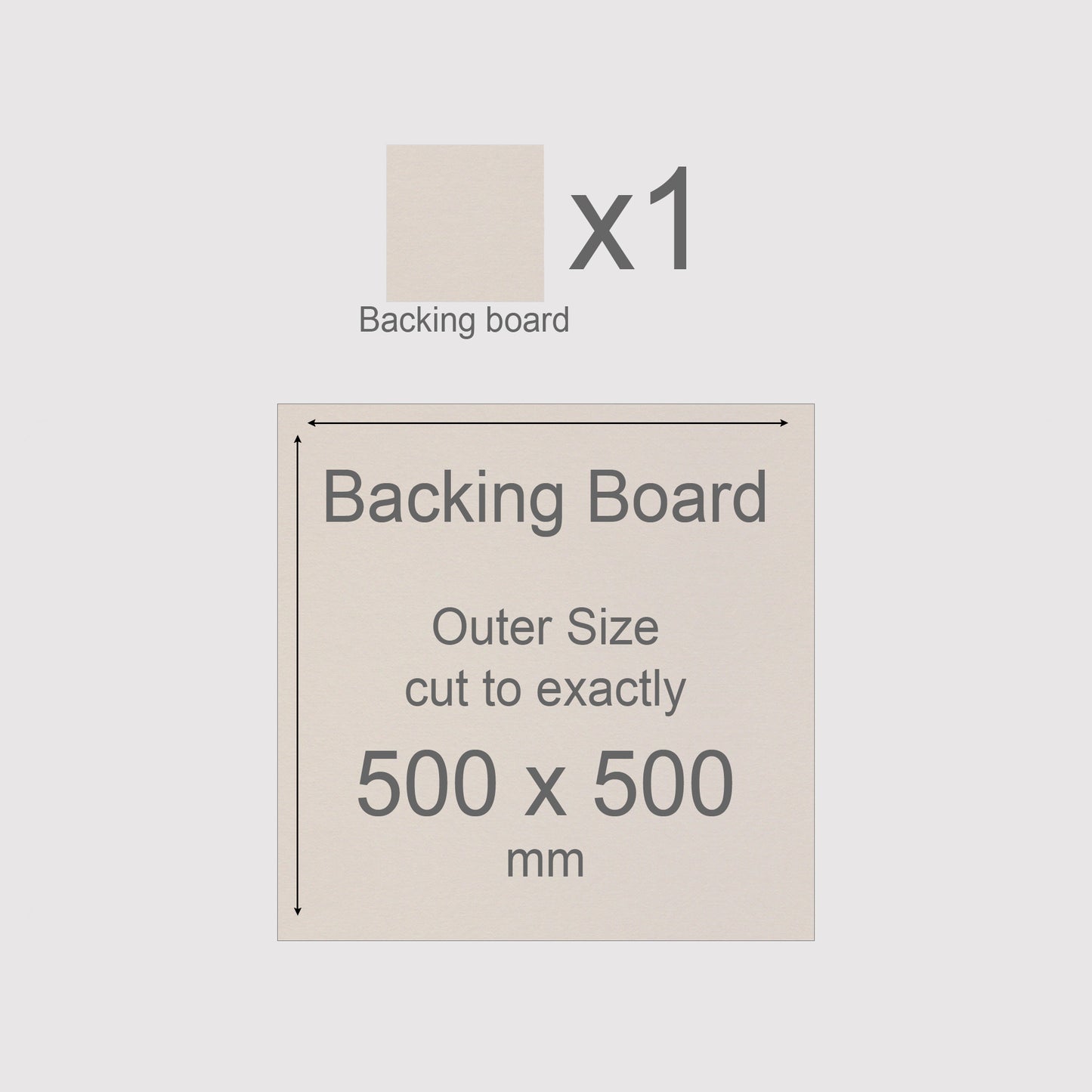 500 x 500 mm, Mountboard Backs for Picture Mounts
